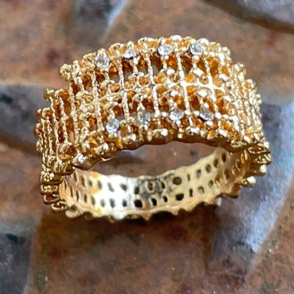 Jewelry - Fashion Ring Rose Gold Tone Women Jewelry Rings Crystal Accent Ring Size 10
